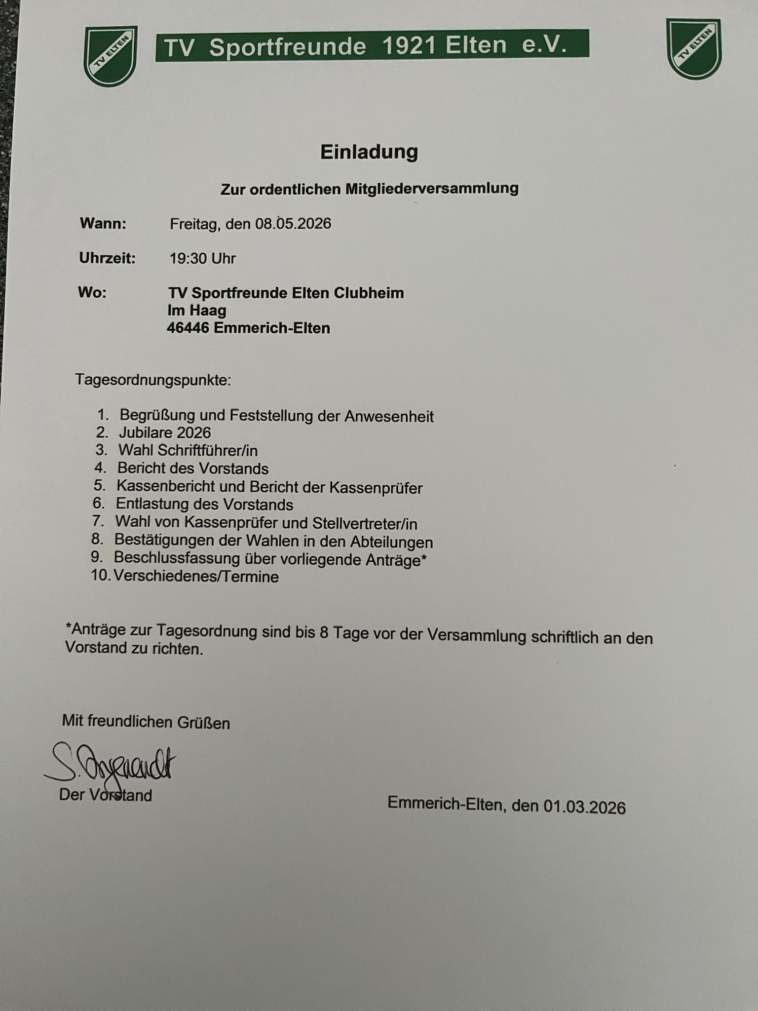 Mitgliederversammlung 2026